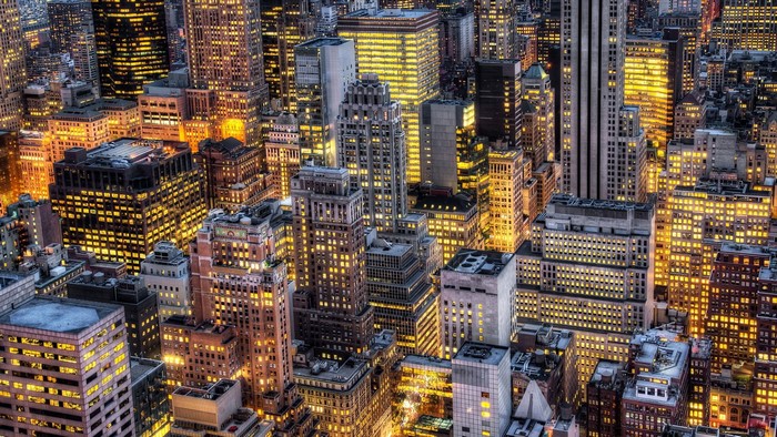 New York City skyline at night