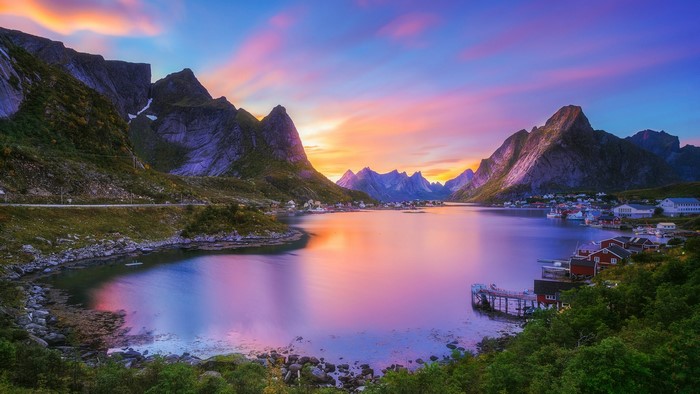 Lofoten Islands, Norway at Sunset