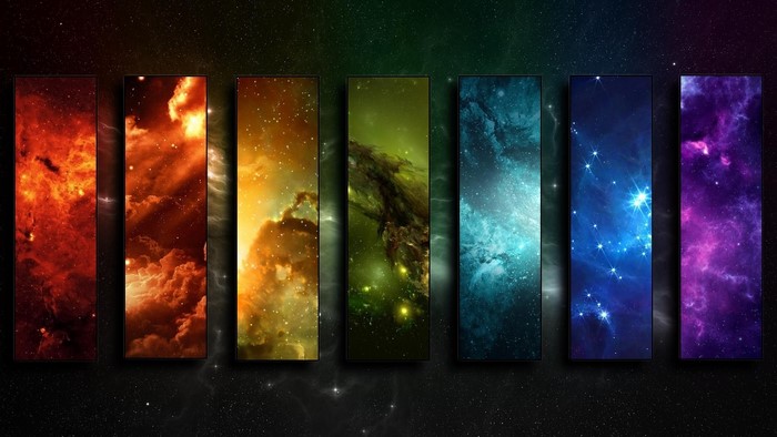 Collage of Nebulae and Star Fields in Various Colors