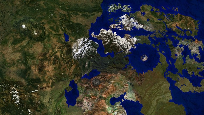 Satellite view of Earth's landmasses and oceans