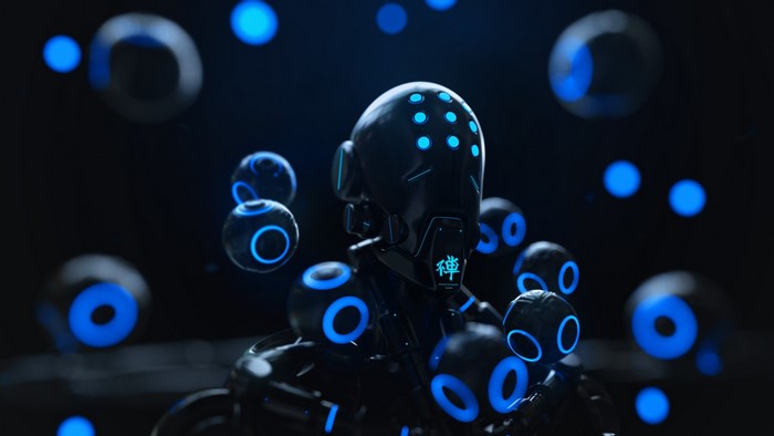 Zenyatta from Overwatch with orbs