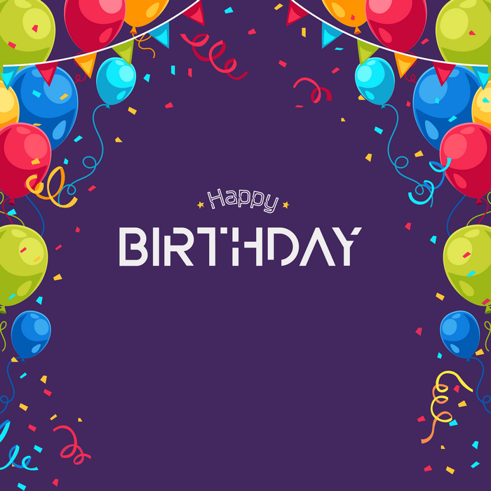 Happy Birthday Balloons and Confetti