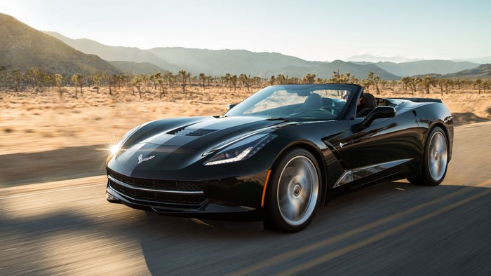 Black 2018 Corvette Stingray Convertible Driving