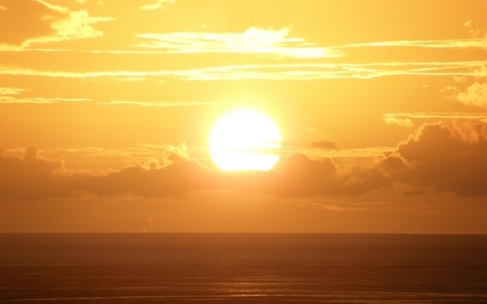 Sunset over the ocean in Puerto Rico