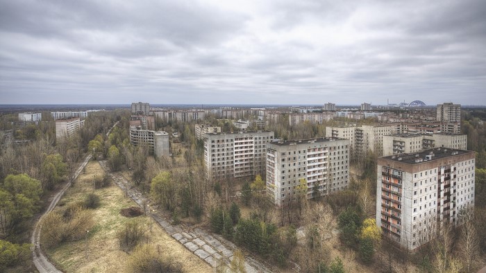 Abandoned Buildings in Pripyat Cityscape