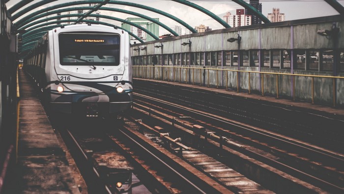 Subway Train 216 on Elevated Tracks