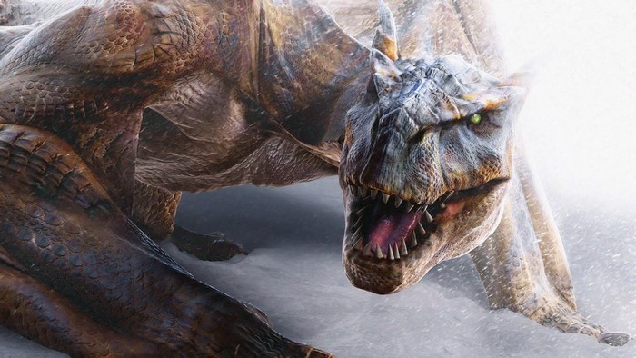 Monster with sharp teeth and green eyes