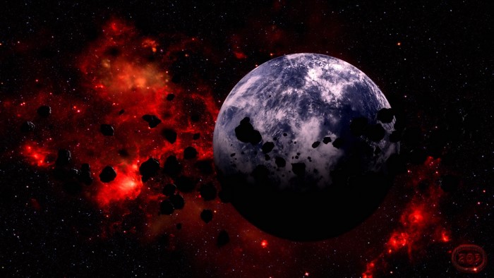 4K Planet with Asteroids and Nebula