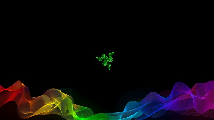 Razer logo with rainbow waves