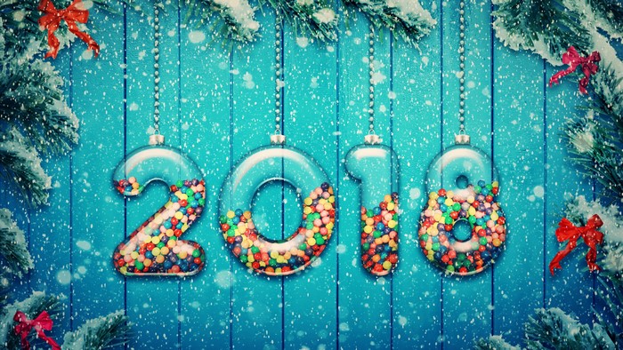 4K 2018 Year Christmas Ornaments