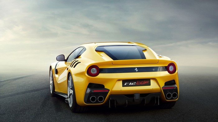 Yellow Ferrari F12 TDF