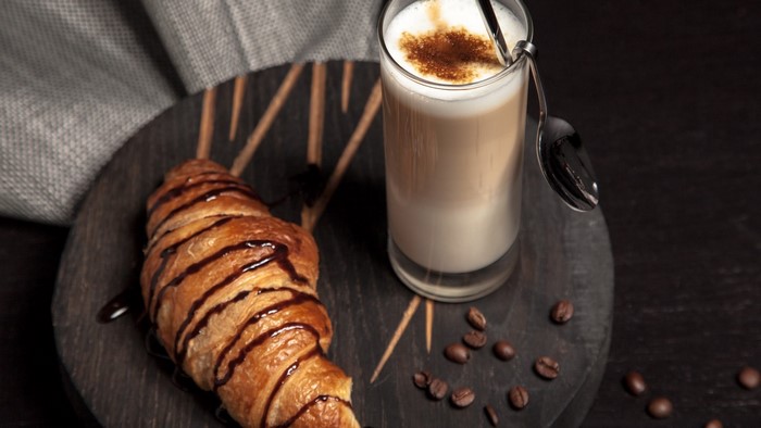 Cappuccino and Chocolate Croissant