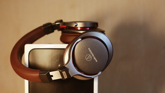 Audio-Technica Headphones on a Speaker