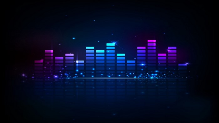 Digital equalizer with glowing lights