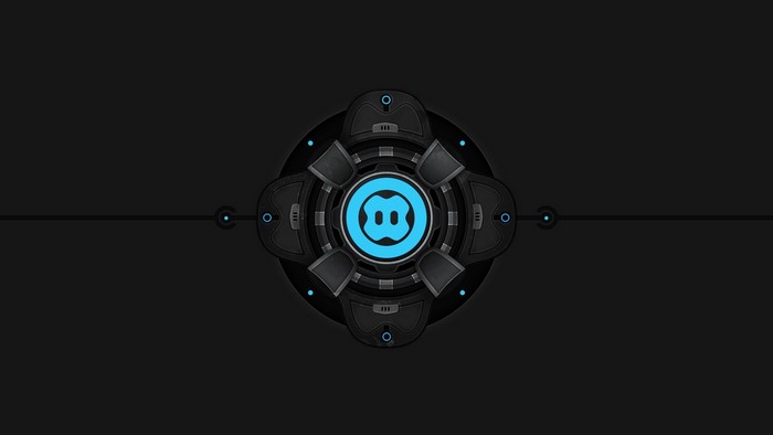 3D abstract object with blue symbol