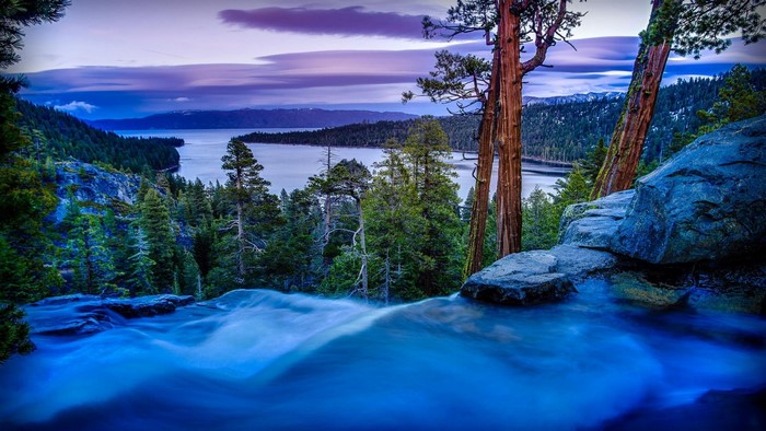 Emerald Bay State Park Waterfall Overlooking Lake