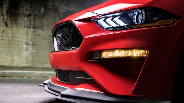 Red Ford Mustang GT Front View