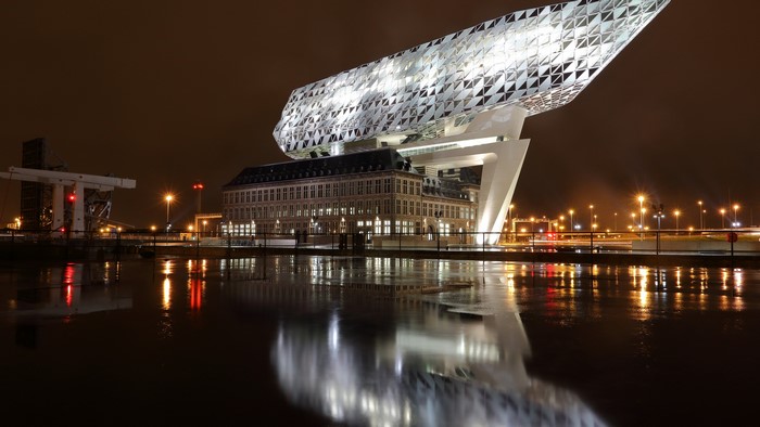 Port House Antwerp at Night