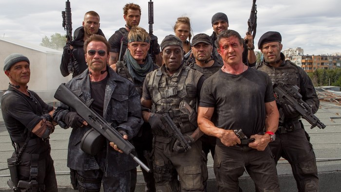 The Expendables 3 Cast Posing with Weapons
