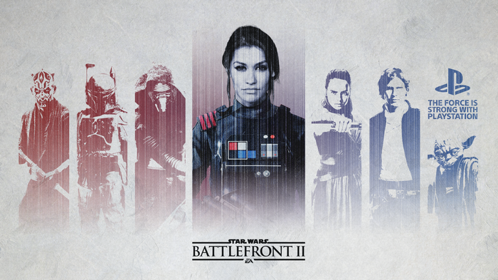 Star Wars Battlefront II Characters and PlayStation Logo