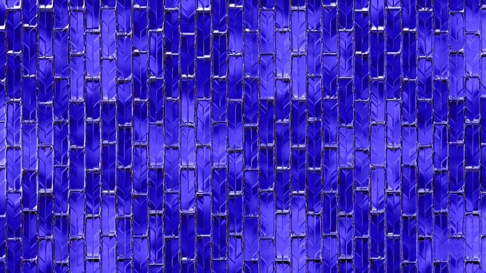 Blue textured glass wall