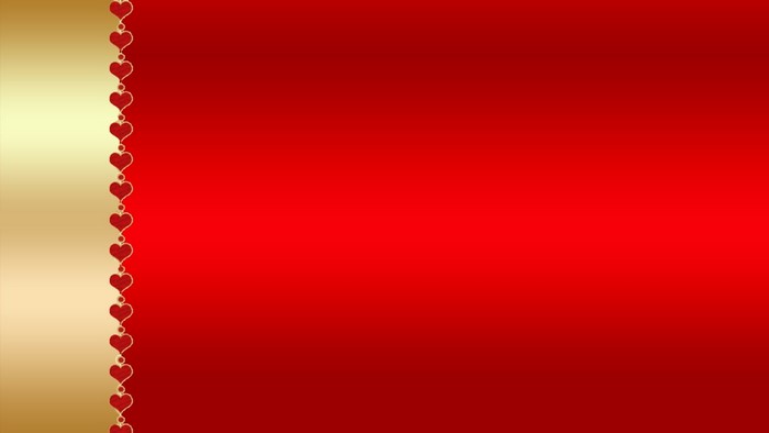 Red and gold background with heart border