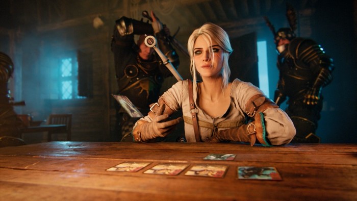 Cirilla from The Witcher playing Gwent