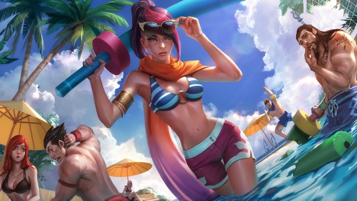 4K Fiora and friends at the pool from League of Legends