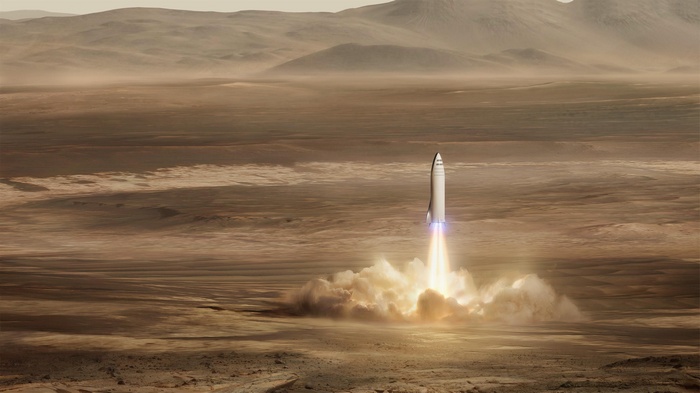 Rocket Launching from Mars Surface