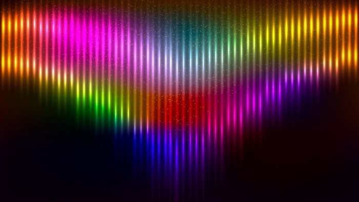 Neon light streaks in rainbow colors