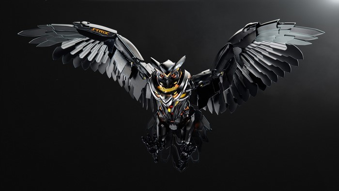 Robotic owl with STRIX logo