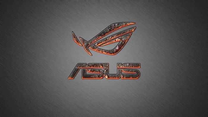 ASUS ROG logo with fiery texture