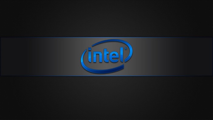 Intel Logo on Carbon Fiber Background