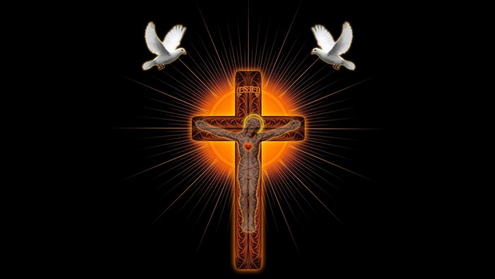 Crucifixion with Two Doves