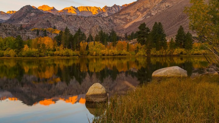 Autumn Mountains Reflected in a Lake