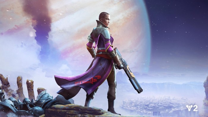 Woman with gun in Destiny 2