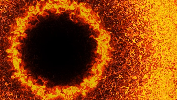 Abstract fiery vortex with black center