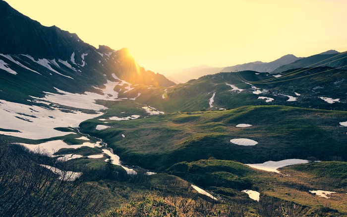 Sunset over Allgäu Alps, Bavaria, Germany