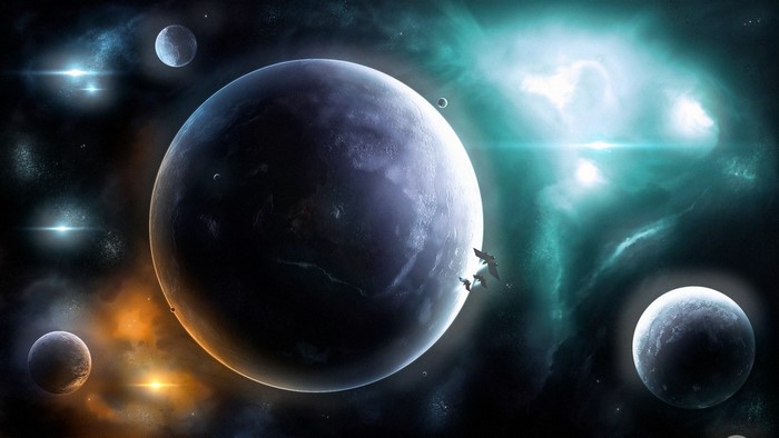 Planets and nebulae in deep space