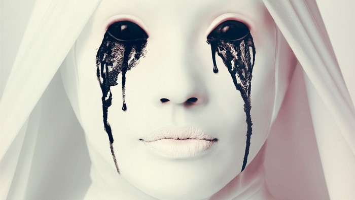 American Horror Story character with black tears
