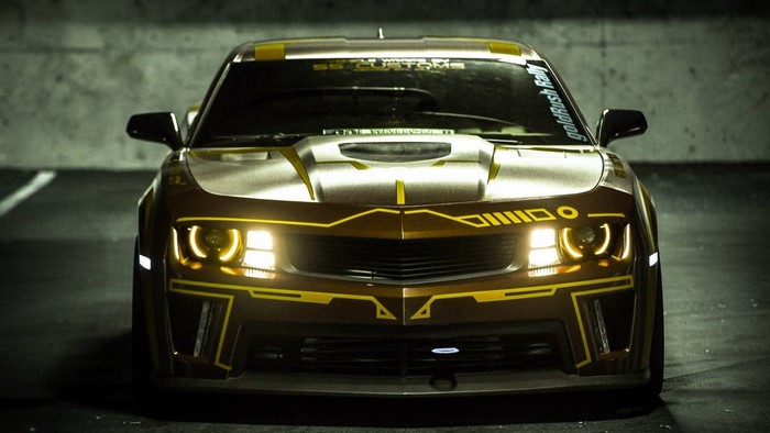 Gold and yellow custom Chevrolet Camaro