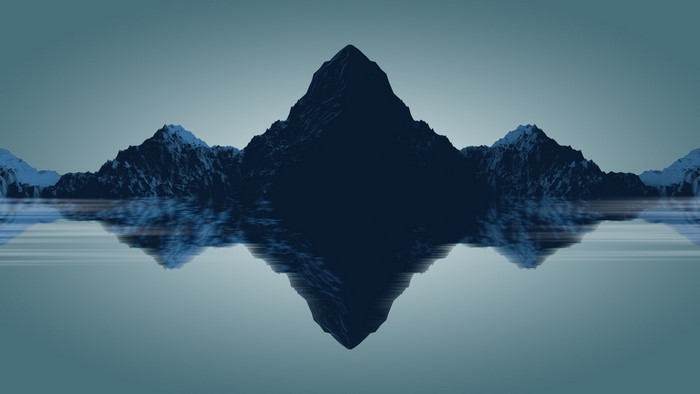 Minimalist Mountains Reflection
