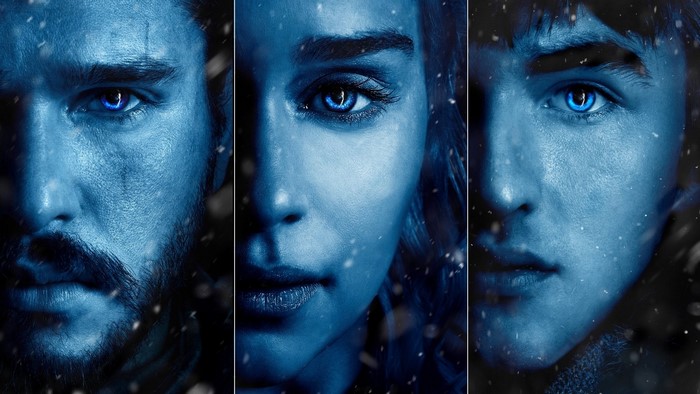 Jon Snow, Daenerys Targaryen, and Bran Stark from Game of Thrones