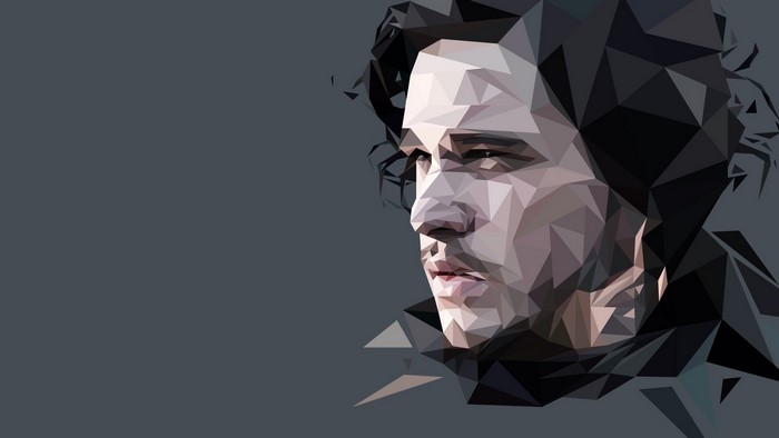 Jon Snow from Game of Thrones Low Poly Art