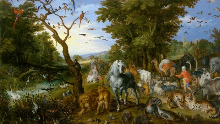 Noah's Ark with a vast collection of animals