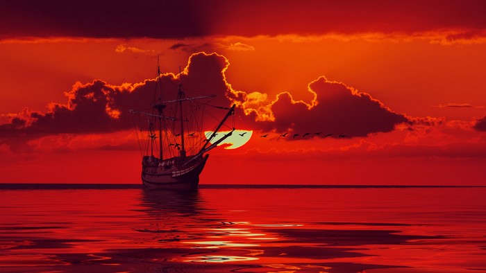 4K Sailboat at Sunset