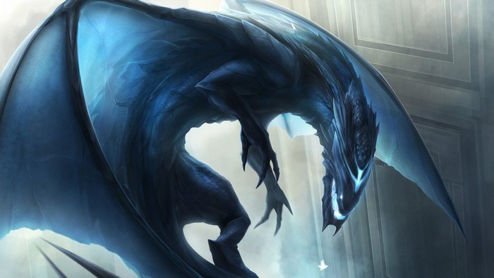Art of a blue dragon