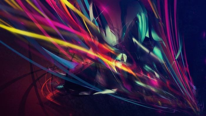 Abstract Colorful Light Streaks