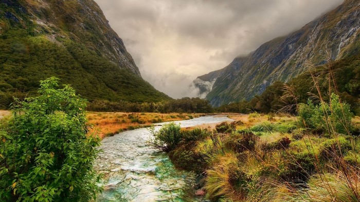 River flowing through a mountain valley
