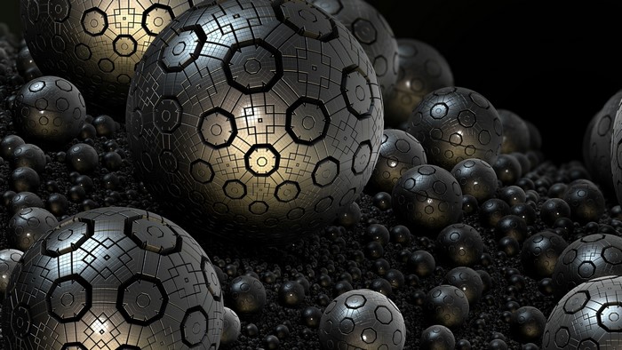 Fractal spheres with geometric patterns
